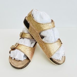Girls gold glitter sandals